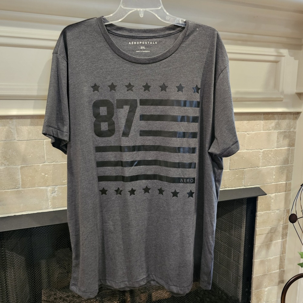 Aero 87 Mens Gray Graphic 2XL T Shirt
